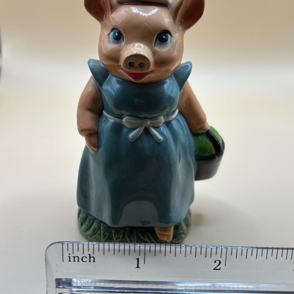 Vintage Charming Blue dress Pig piggy pig Figurine made in Korea home decor - Picture 14 of 15